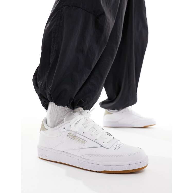 Reebok Club C metallic animal print in white with rose gold detail ASOS