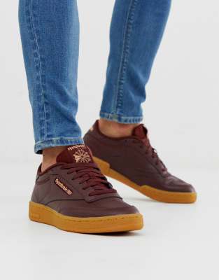 reebok burgundy trainers