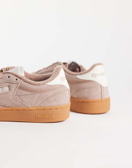 Reebok Club C 85 sneakers i brunt med gummisula, 4 av 5