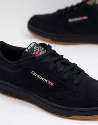 black reebok classics suede