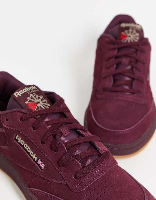 Reebok store burgundy trainers