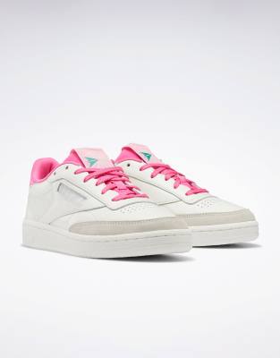 Reebok Club C 85 sneakers in chalk and pink | ASOS