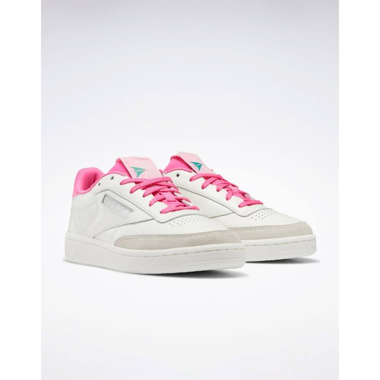 Reebok Club C 85 sneakers in chalk and pink