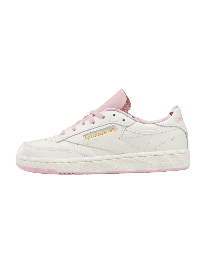 Reebok Club C 85 sneakers in chalk and pink-White
