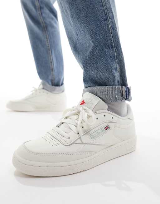 interior Monografía Enlace Reebok Club C 85 sneakers in chalk with sage detail | ASOS