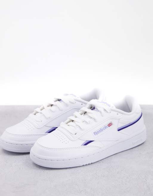 Reebok club c 85 trainers in white & blue