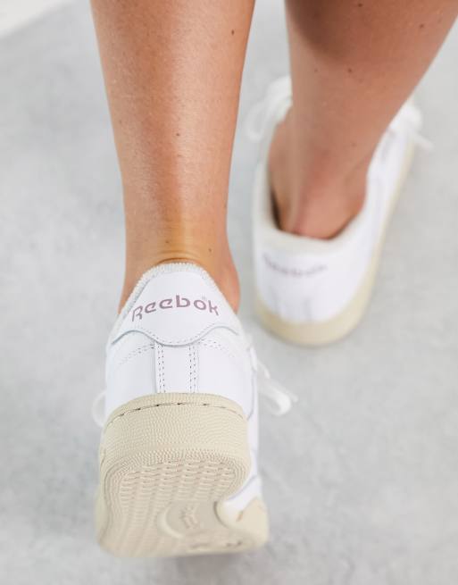 Reebok Club C 85 sneakers in white and lilac, 2 of 4