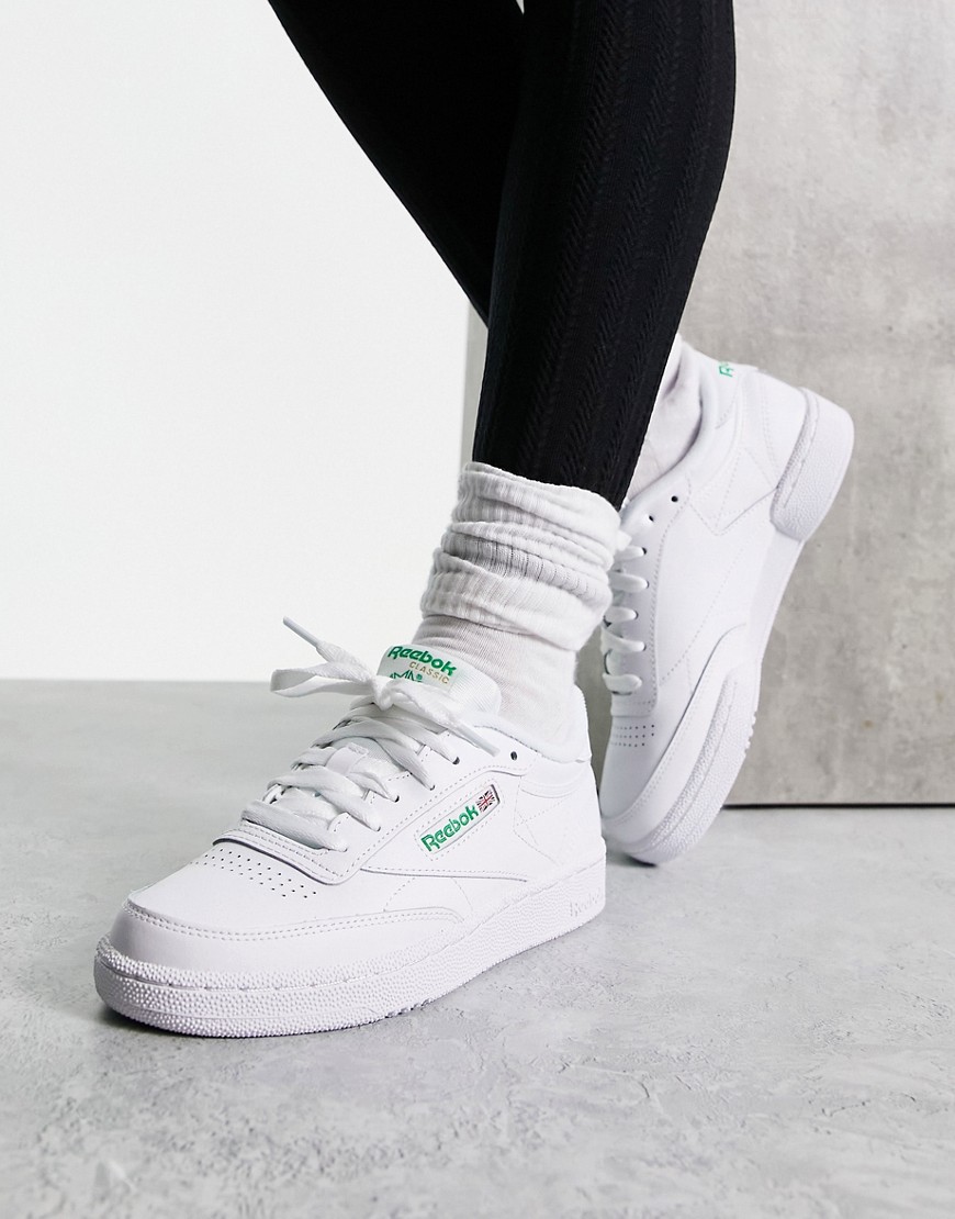 Reebok Club C 85 sneakers in white with blue detail