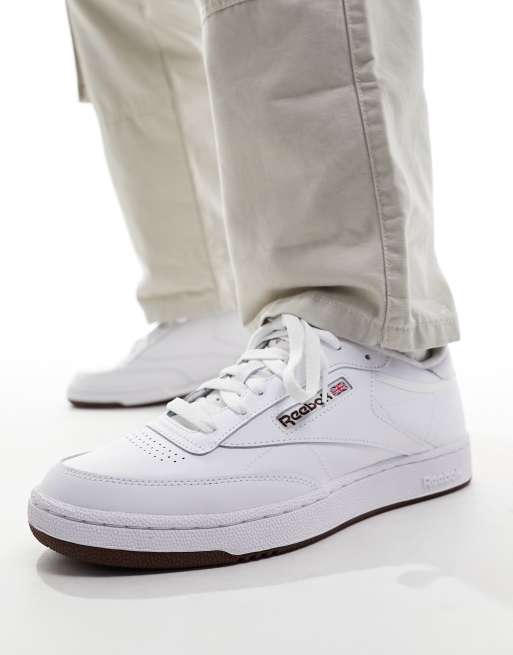 Reebok Club C 85 sneakers in white with navy detail