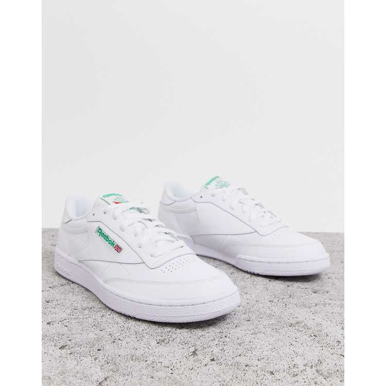 Reebok Club C sneakers in white with green | ASOS