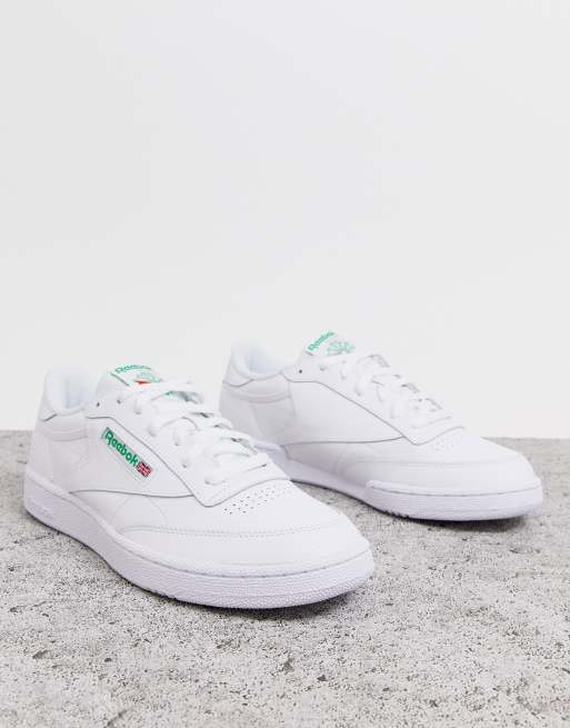 Reebok Club C 85 sneakers in white with green detail