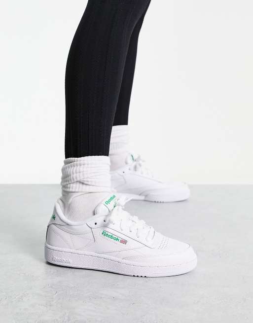 Reebok club c store 85 white green womens