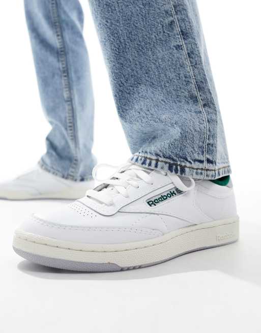 Reebok Club C 85 sneakers in white with green detail