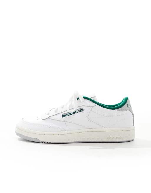 White cheap green reebok