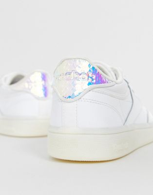 Reebok Club C 85 Sneakers in White with iridescent back | ASOS