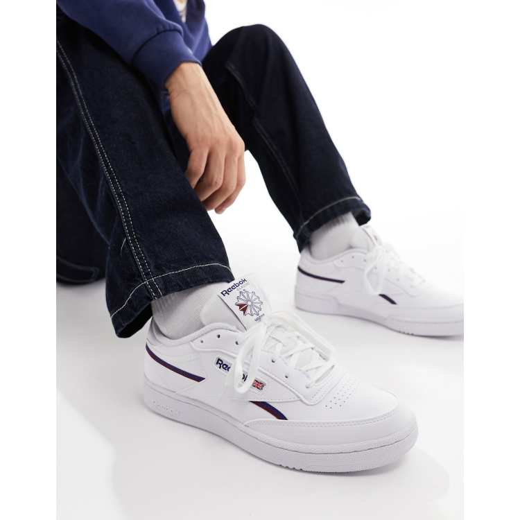 Reebok cream & navy cheap club c 85 mu shoes