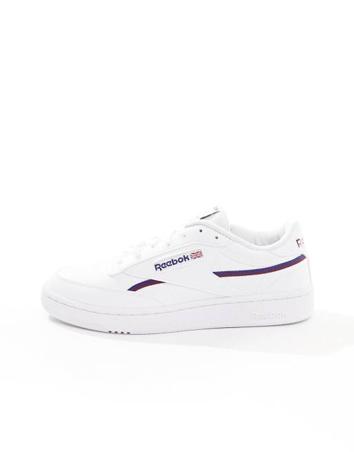 Reebok Club C 85 sneakers in white with navy detail