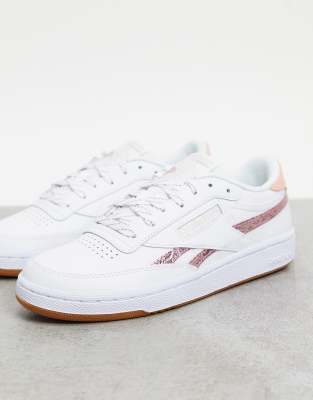 Reebok Club 85 sneakers in white with rose gold details | ASOS