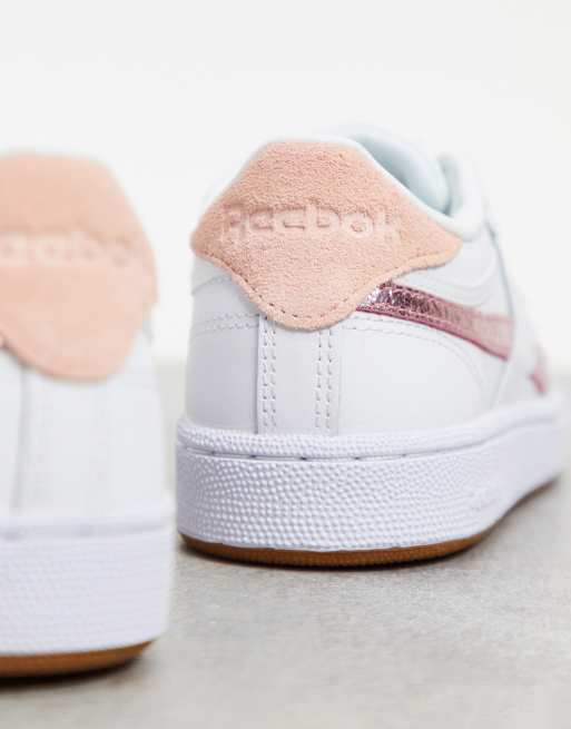 Reebok Club C sneakers in white with rose gold details | ASOS