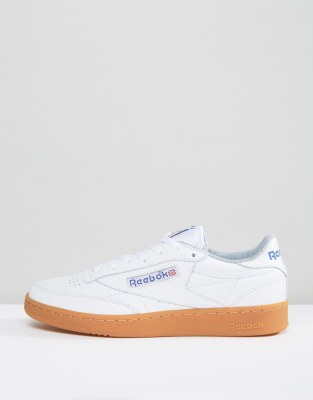 reebok club c 85 sneakers with gum sole in white bs7635