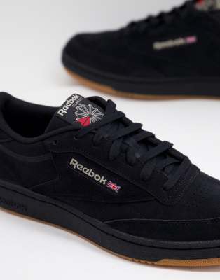 reebok classic all black suede