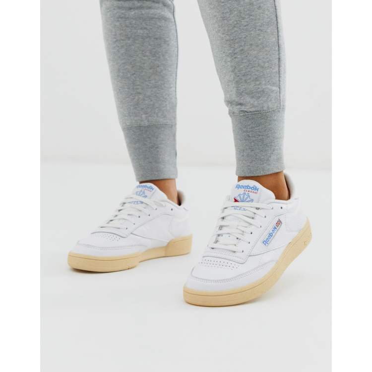 Reebok Club C 85 trainers in white and blue