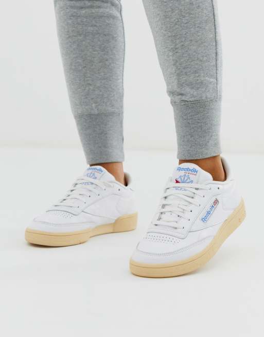 Reebok Club C 85 trainers in white and blue