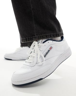 Reebok Club C 85 trainers in white and blue