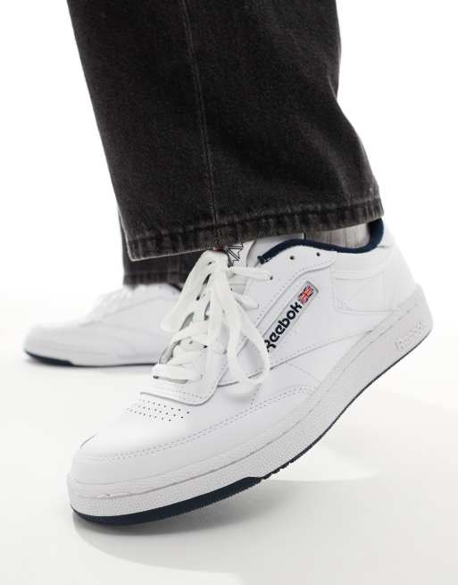  Reebok Club C 85 trainers in white and blue