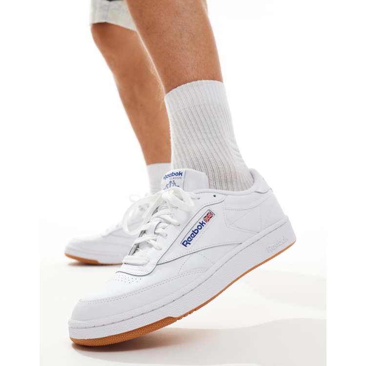 Reebok Club C 85 trainers in white and blue ASOS
