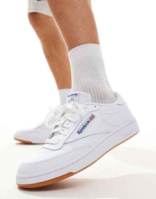 Reebok Club C 85 trainers in white and blue ASOS