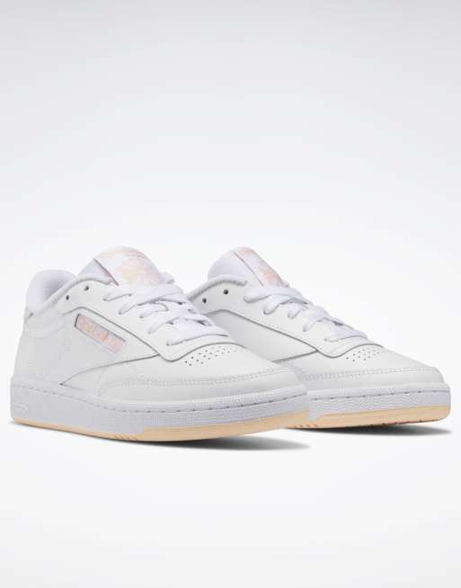 Reebok club C 85 trainers in white and peach WHITE