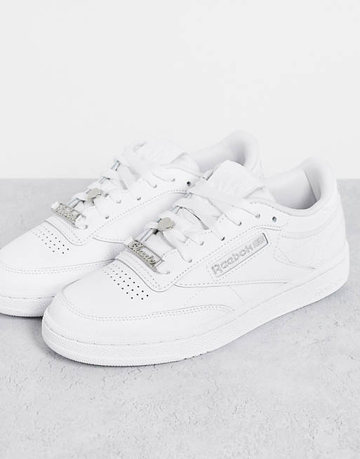 asos.com | Reebok Club C 85 trainers in white and silver