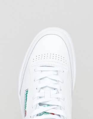 reebok white & green club c 85 trainers