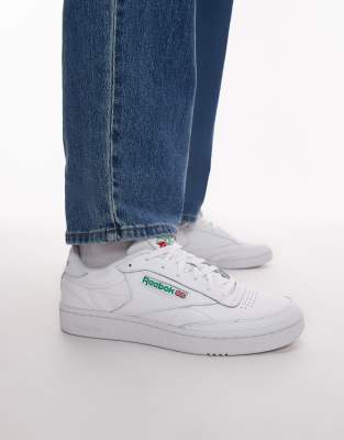 Reebok Club C 85 trainers in white with green logo