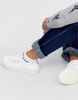 Reebok Club C 85 Trainers in White with 
