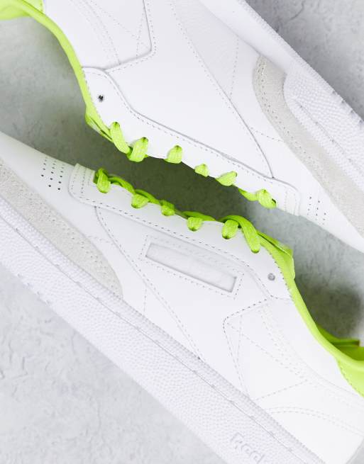 Reebok Club C 85 trainers in white with yellow detail , 4 of 4