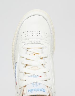 reebok club c 85 vintage court sneaker in chalk