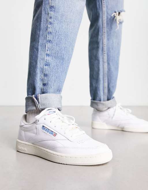 Reebok Club C 85 sneakers chalk and blue ASOS