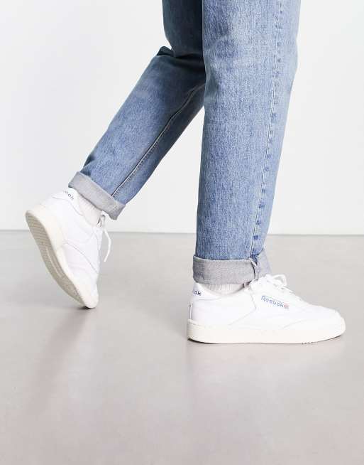 Reebok Club C 85 vintage sneakers in chalk and blue ASOS