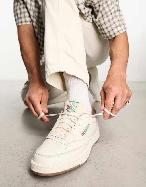 Reebok Club C 85 Vintage sneakers in chalk with detail | ASOS