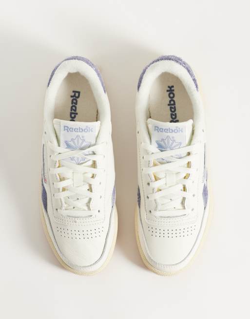 Reebok Club C 85 Vintage sneakers in white with pink purple, 3 of 5