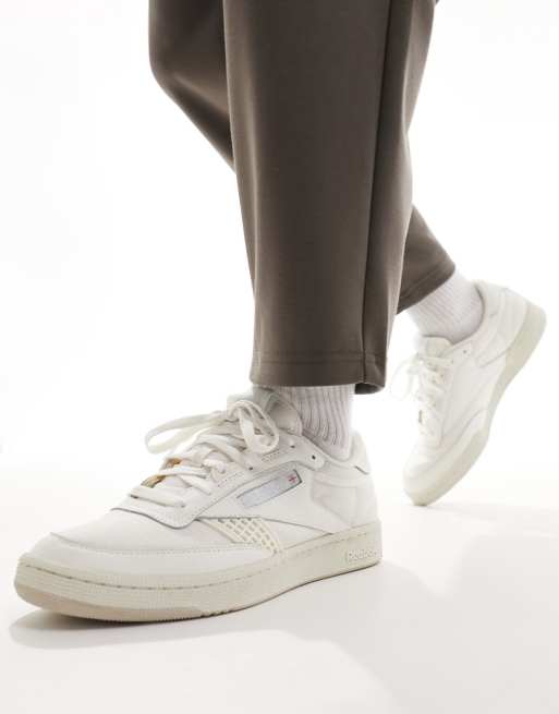 Reeboks Men's Club C 85 Shoes - White / Sheer Grey — Just For Sports