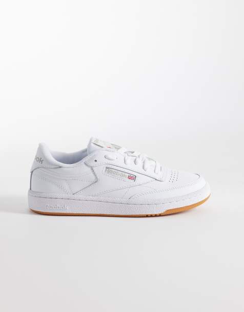 Reebok Club C 85 womens sneakers in white with gum sole - view 1