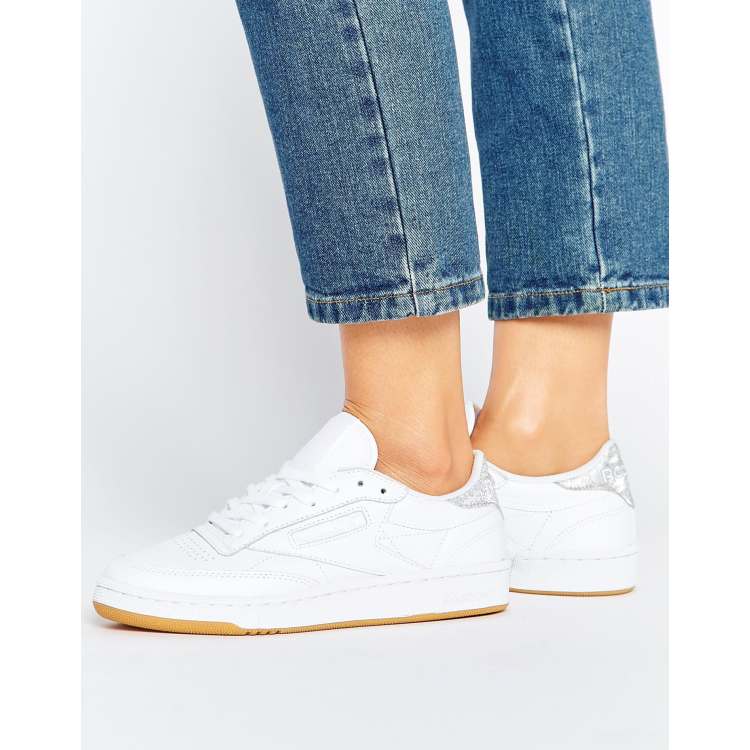 Reebok Club C Baskets orn es de paillettes Blanc ASOS