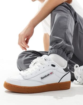 Reebok Club C Bulc trainers in white with gum sole