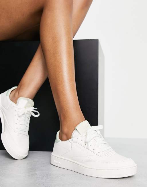 Reebok – Club C Clean – Kredowo-zielone buty sportowe, 3 z 4