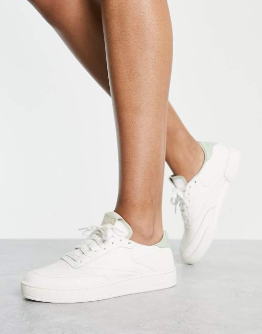 Reebok Club C Clean sneakers in chalk and green