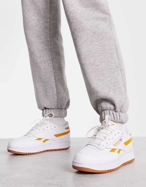 Reebok Club C Double Baskets Blanc et orange ASOS