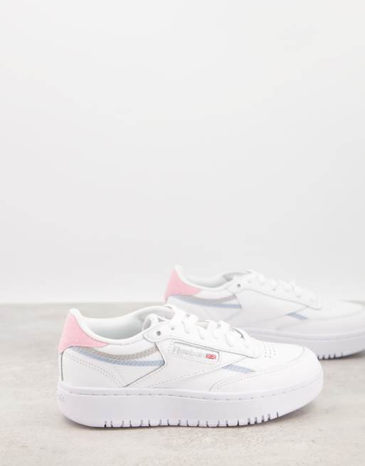 Reebok - Club C Double - Chunky sneakers bianche con particolari colorati
